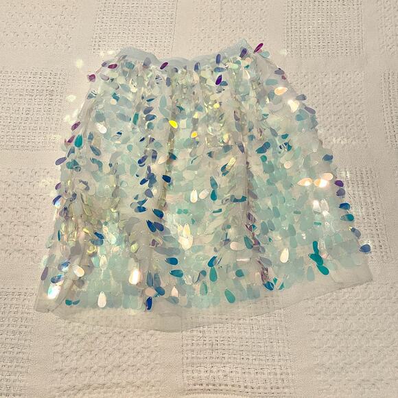 Unicorn tears iridescent multicolor mermaid sequin skirt small SK 2871 - Picture 9 of 11